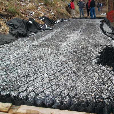 기울기 안정화 용 HDPE 플라스틱 지오 셀 지상 격자 용접 거리 330mm-1000mm